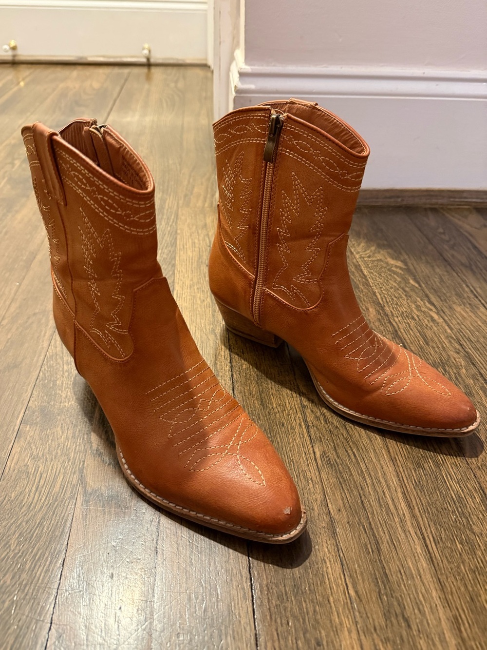 BEAST FASHION Brown Leather Ankle Boots